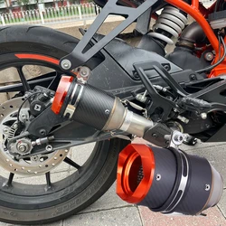 Silenciador de escape moto sport acero inoxidable fibra de carbono