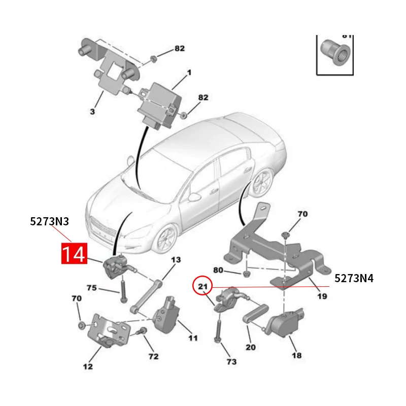 5273N4/5273N3 Bieleta de barra estabilizadora Peugeot 508 y Citroën C5 - imagen 4