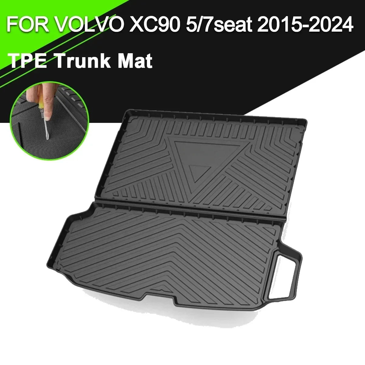 Cubierta para maletero trasero de coche, alfombrilla antideslizante de goma impermeable, revestimiento de carga TPE, accesorios para Volvo XC90 5/7 plazas 2015-2024