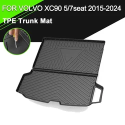 Cubierta para maletero trasero de coche, alfombrilla antideslizante de goma impermeable, revestimiento de carga TPE, accesorios para Volvo XC90 5/7 plazas 2015-2024