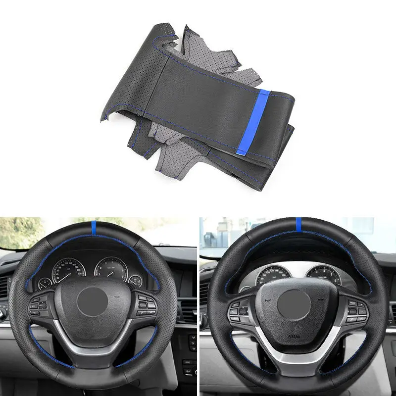 Volante BMW cuero perforado con banda azul - X3/X4/X5 (F) 2011-2018