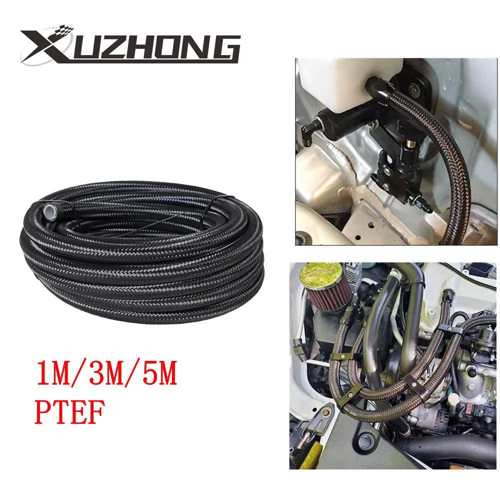 Manguera de aceite PTFE trenzada en acero inoxidable AN4-AN12