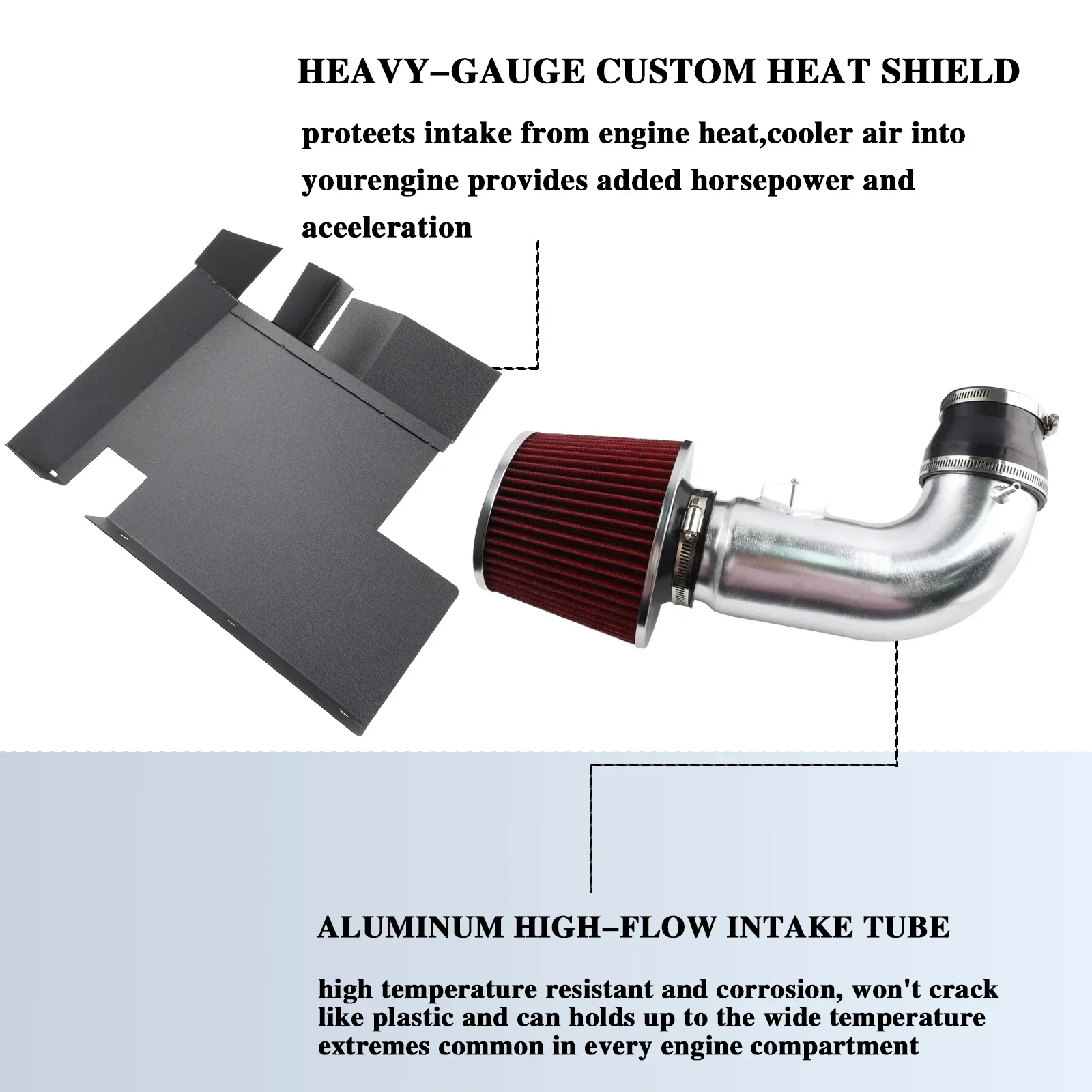 Kit de entrada de aire frío de alto flujo, filtro de protección térmica de aluminio para motor 2006 BMW 330i 3.0L 6cyl para 2007-2011 128i 328i 3.0L 6cyl - imagen 4