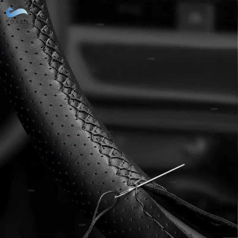 Protector trenzado volante microfibra perforada negra BMW F10 520i 528i - imagen 5