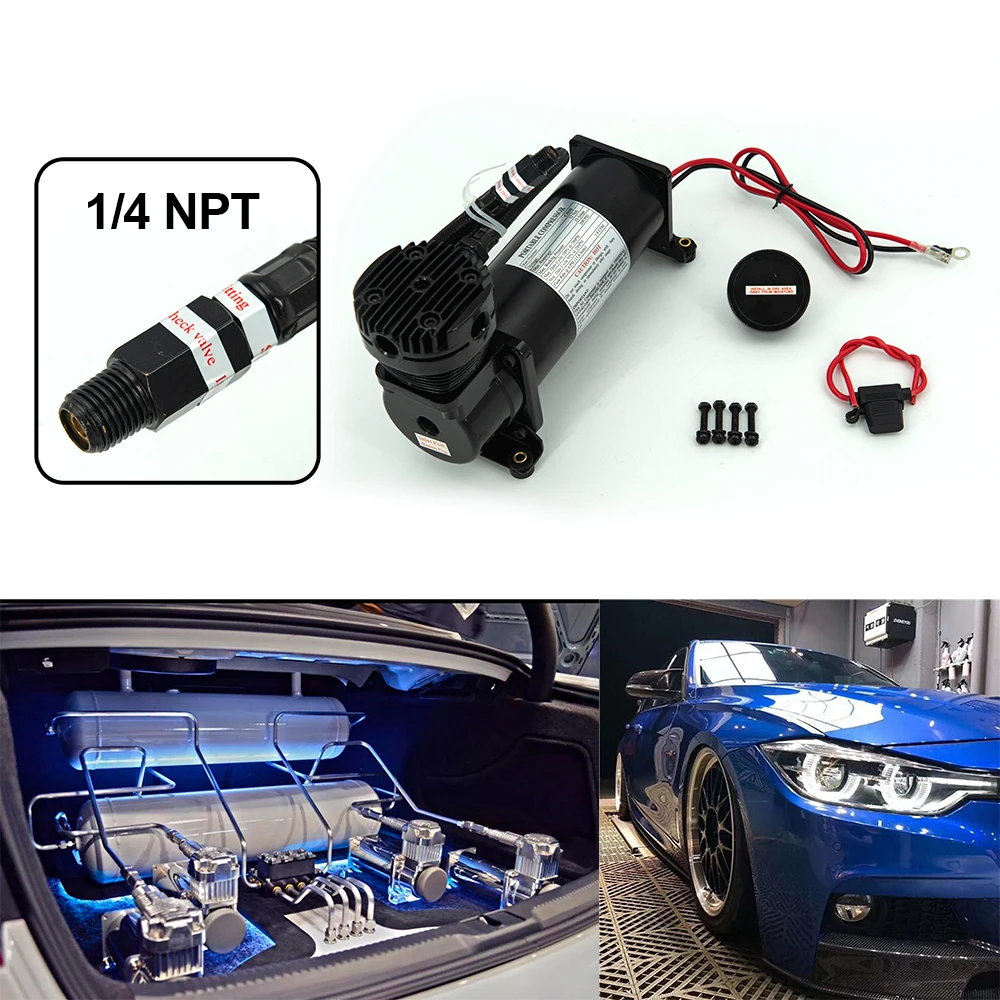 MaxPower bomba de suspension neumatica 12V 200 PSI universal coche