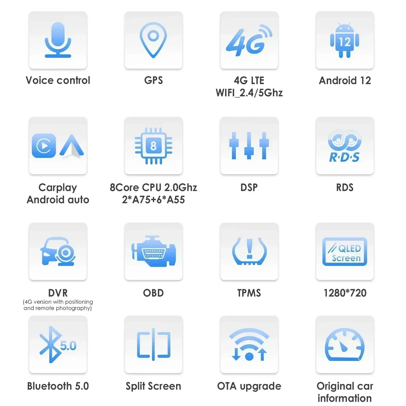 Hizpo Radio Android GPS con CarPlay 2Din para Fiat Bravo 2007-2012 - imagen 2