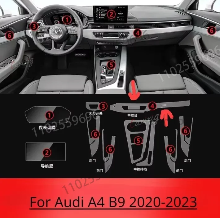 Protector salpicadero TPU antiarañazos para Audi A4 B9