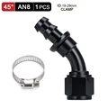 AN8 45 Degree Black