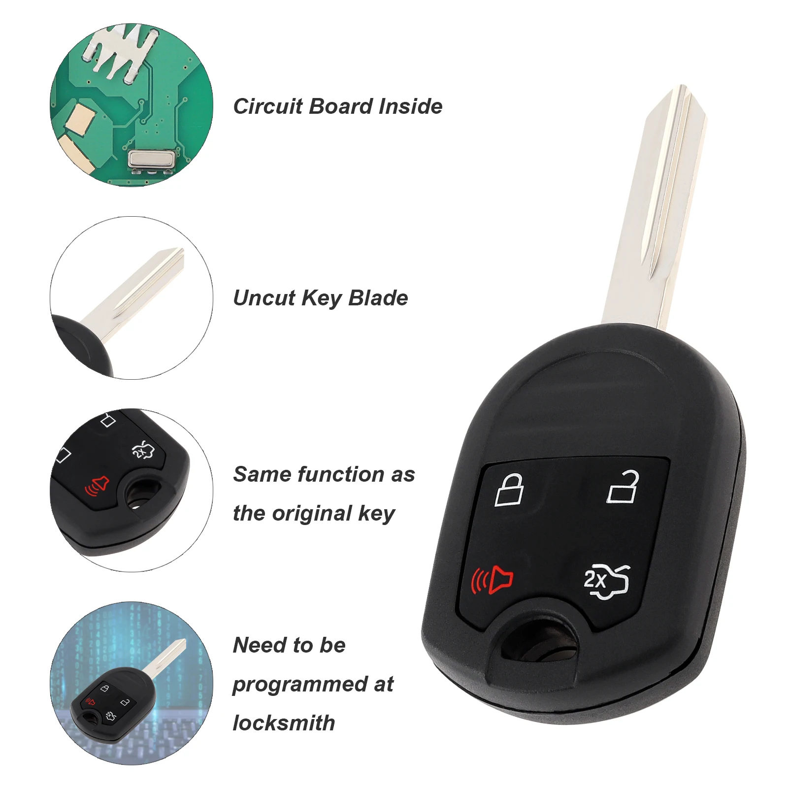 Mando a distancia Ford Mustang 2010-2014 – 315MHz 4 botones - imagen 3