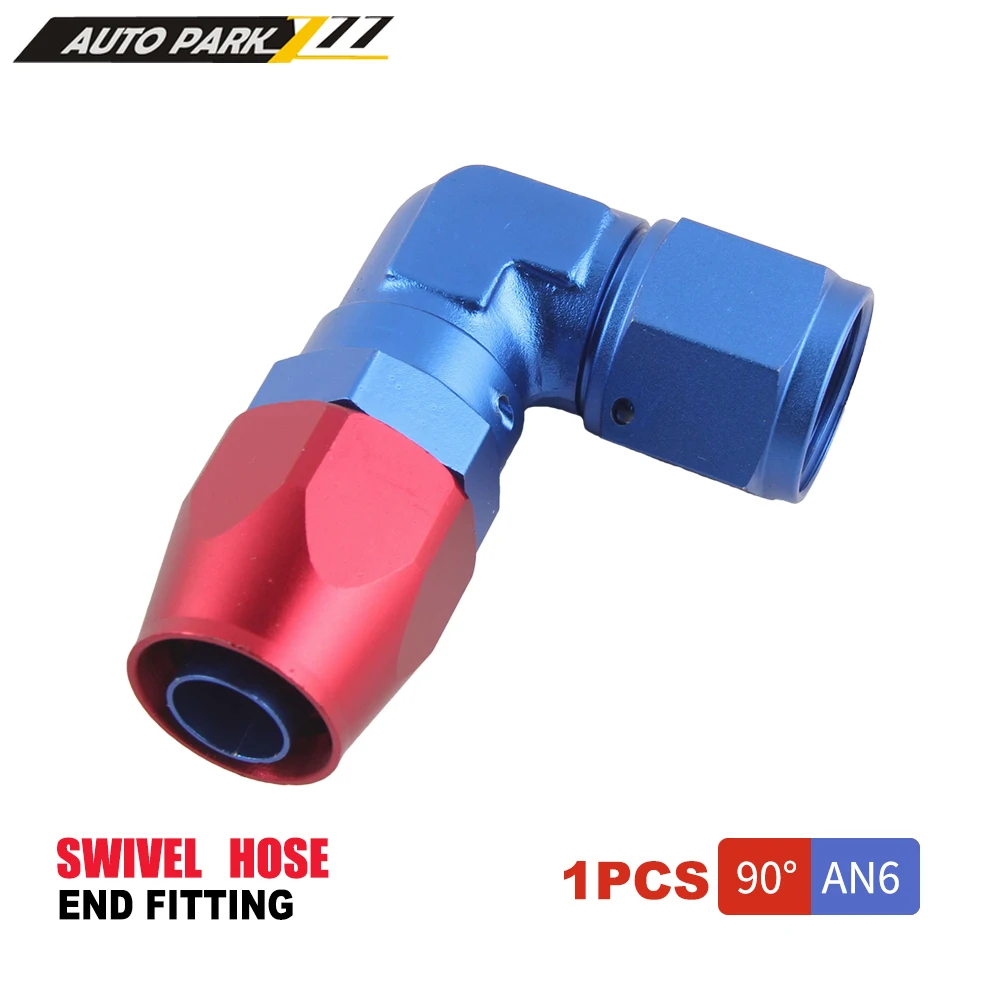 Conector AN4 aluminio giratorio 90° para manguera de combustible - imagen 4