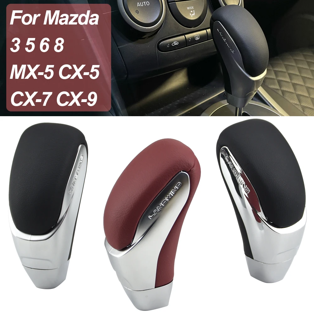 Perilla palanca de cambios en cuero para Mazda 3 5 6 8 CX-5 CX-7 CX-9 - imagen 2
