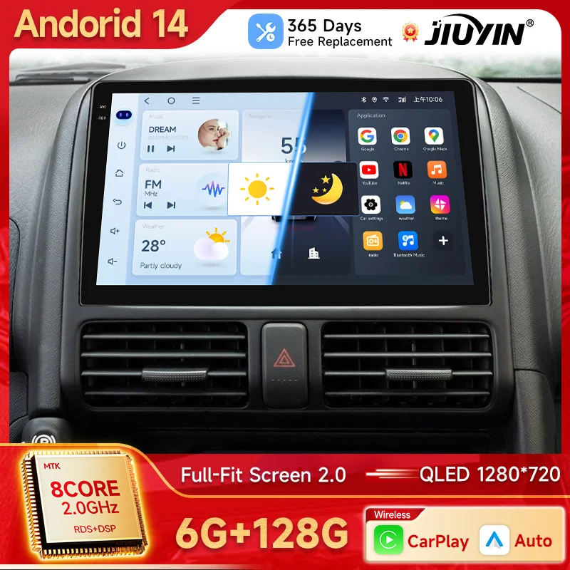 Autoradio CarPlay inalámbrico JIUYIN para Honda CR-V II 2001-2006
