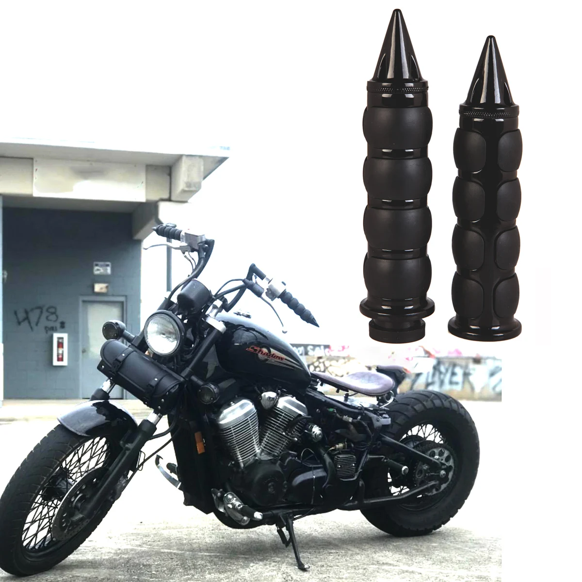 Empuñaduras de aire acolchadas con acelerador 4 anillos Harley Yamaha - imagen 3
