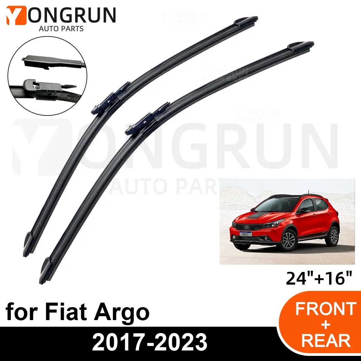Escobillas limpiaparabrisas de goma para Fiat Argo 2017-2023
