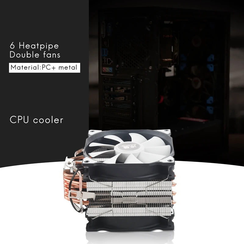 Enfriador CPU SNOWMAN M-T6 Master 6, doble tubo, 12 cm, Intel/AMD - imagen 3