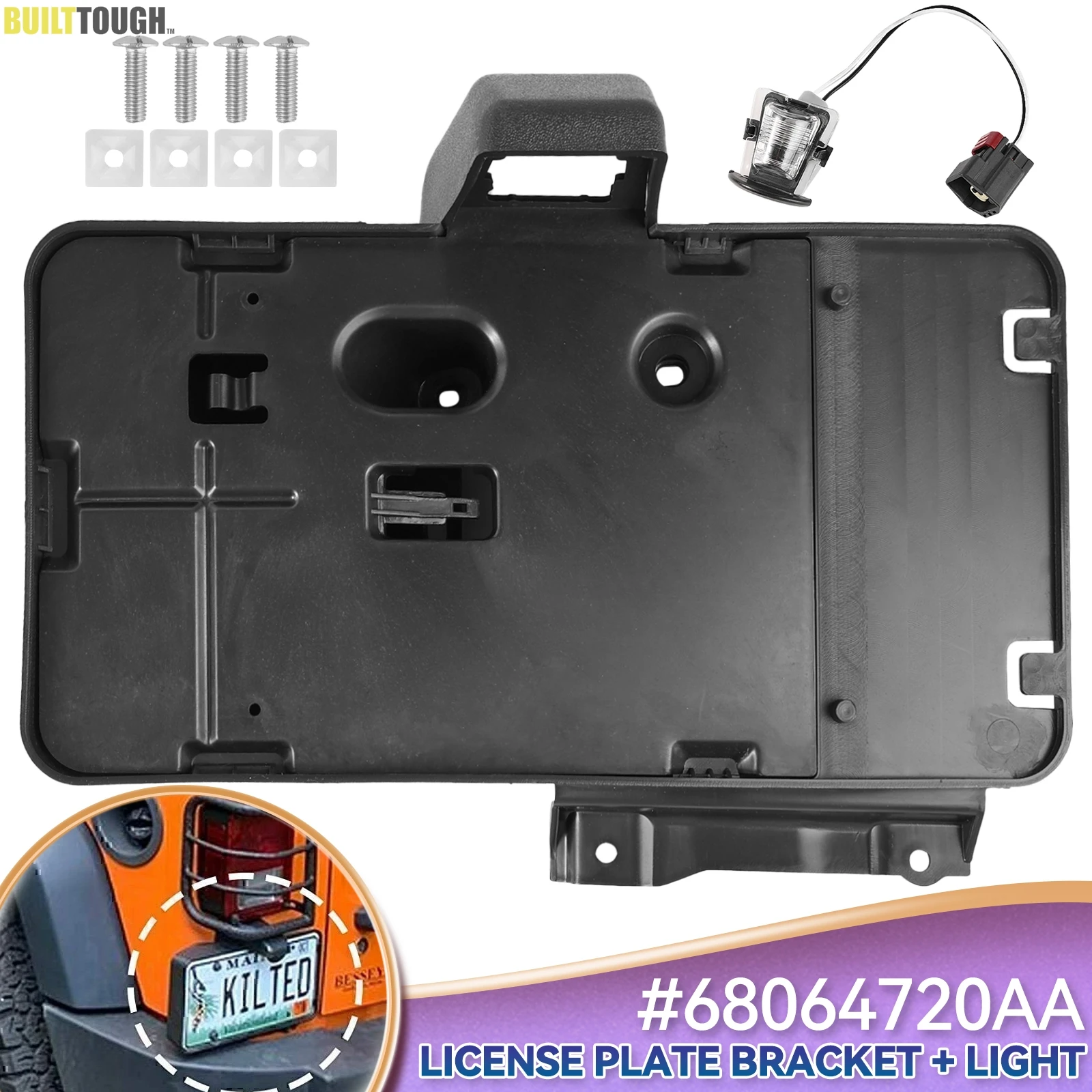 68064720AA Soporte matrícula trasera Jeep Wrangler JK/JKU 2006-2017