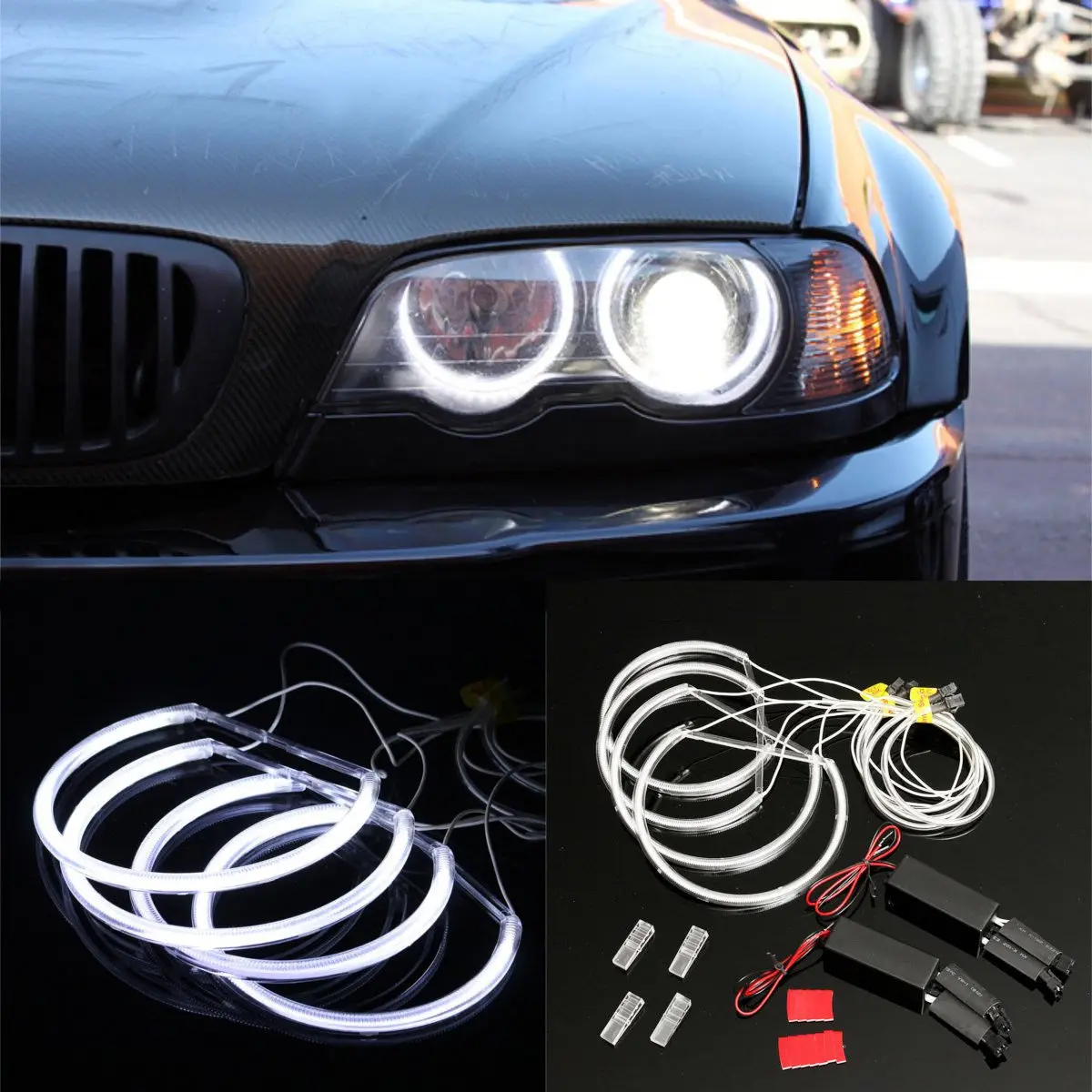 Kit Angel Eye LED BMW E46 3 Series E90 E91 E92 E93 – luz blanca fría - imagen 3