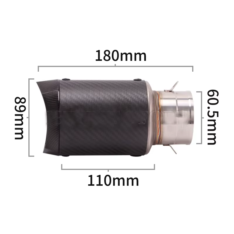Silencioso universal de 60 mm de fibra de carbono con DB killer