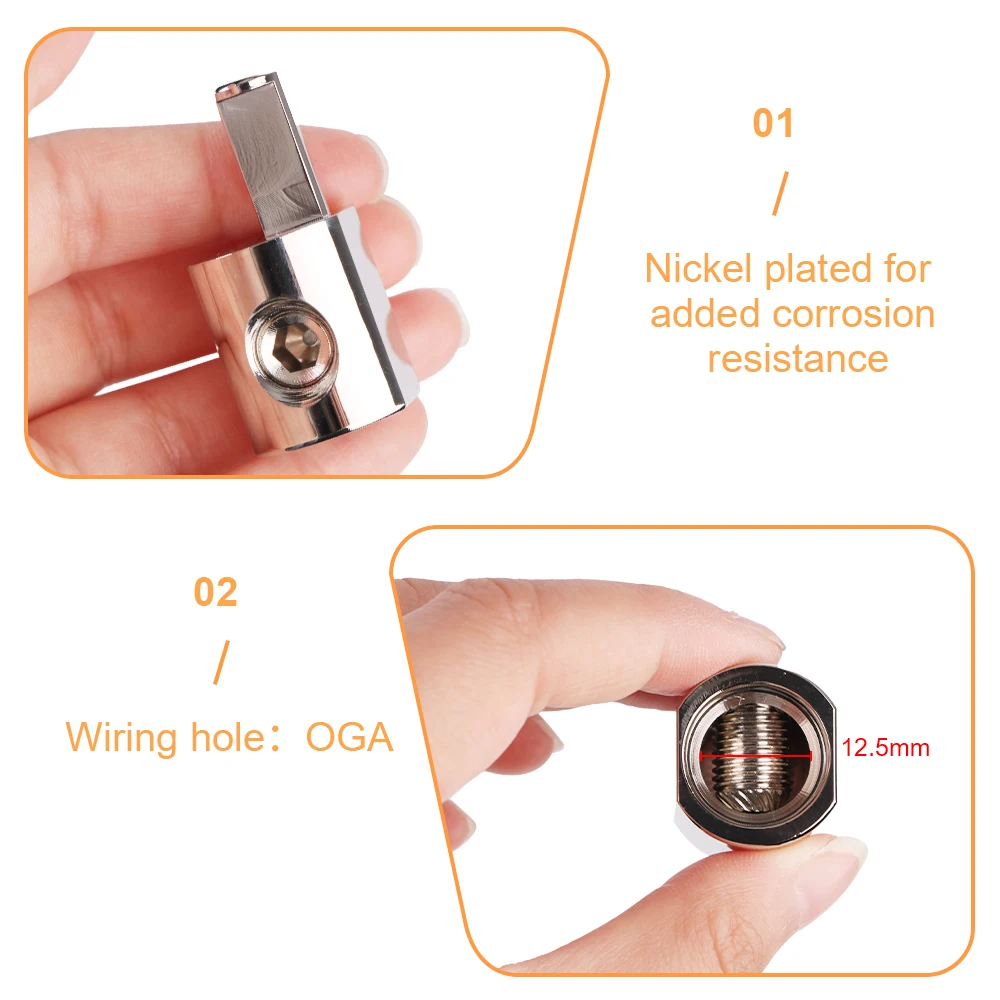 Adaptador tierra 1/0 a 4 AWG con terminales anillo – amplificador coche - imagen 3