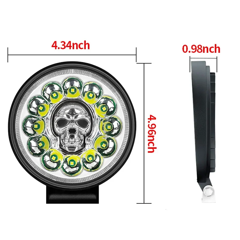 GoodCar Faro LED de trabajo redondo con calavera para todoterreno - imagen 5