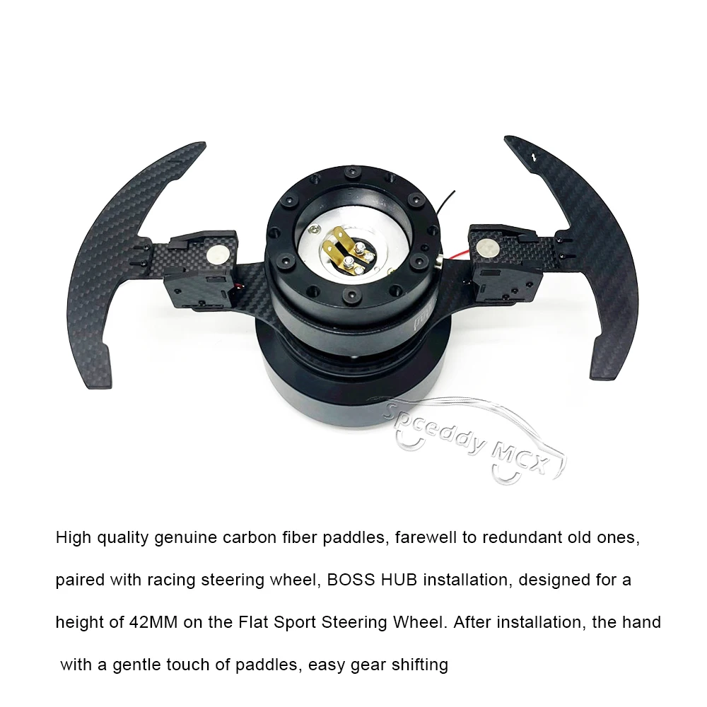 Paletas de volante para deportes de carreras, soporte Universal de fibra de carbono Real, palanca de cambios para coche - imagen 4
