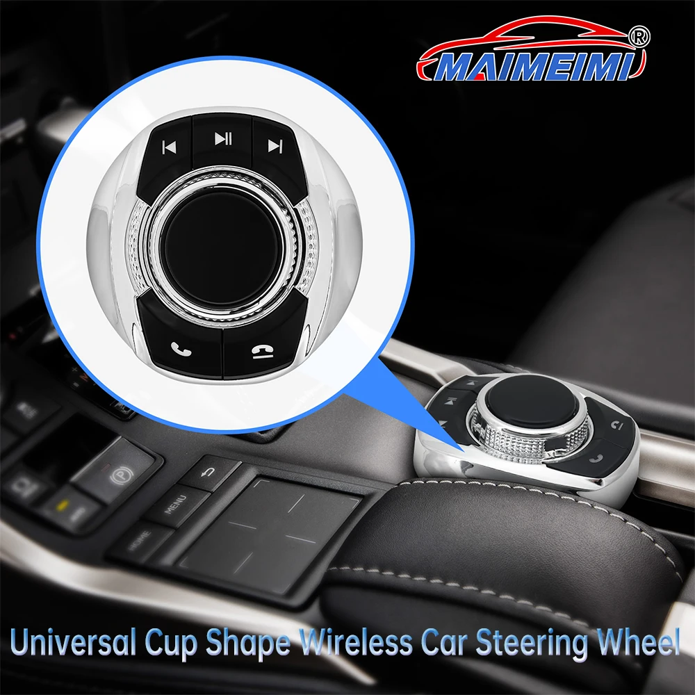 Volante de coche inalámbrico con forma de copa Universa con luz LED, botones de Control de 8 teclas para reproductor de navegador Multimedia Android