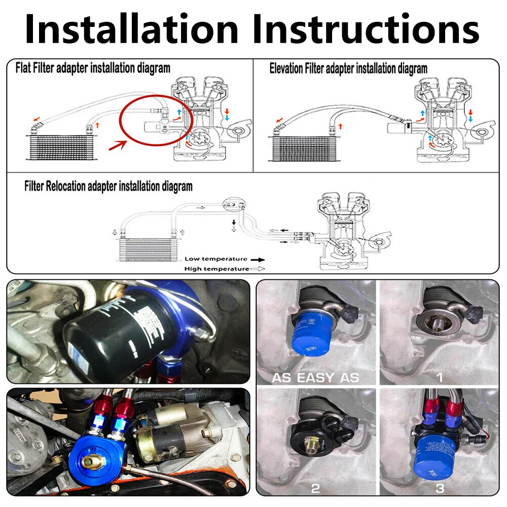 Kit adaptador enfriador aceite transmisión Universal AN10 15 filas - imagen 5