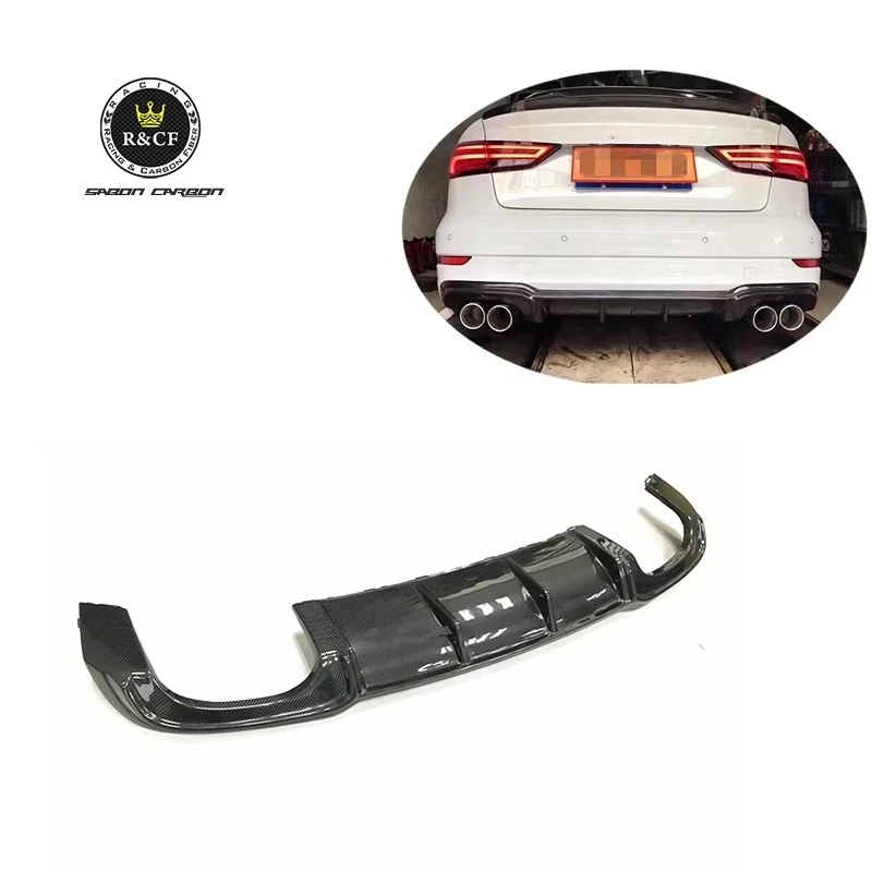 Kit difusor trasero fibra carbono estilo R – Audi S3 Sedan 2017-18