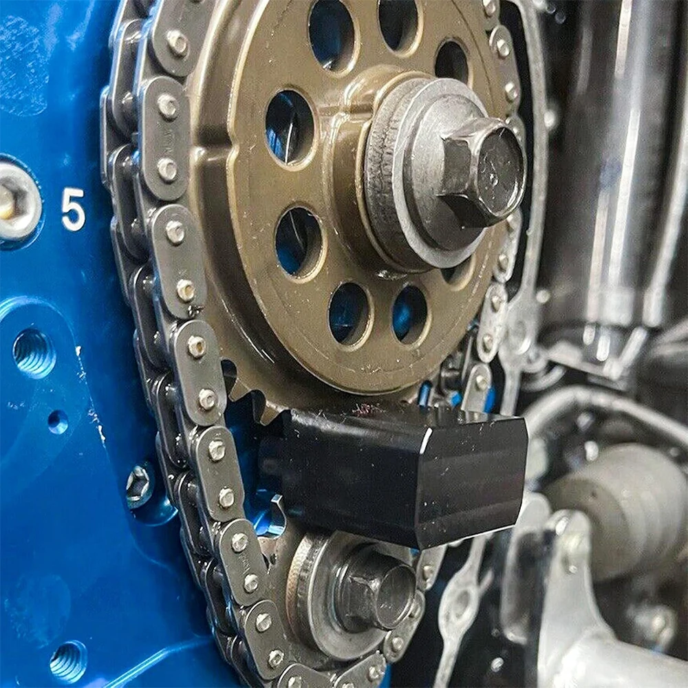 Herramienta de bloqueo doble leva piñón aluminio negro para motor - imagen 5
