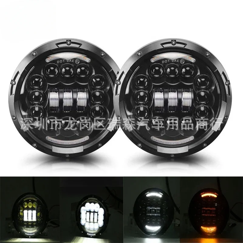 Faro LED blanco de 7 pulgadas para motocicleta todoterreno