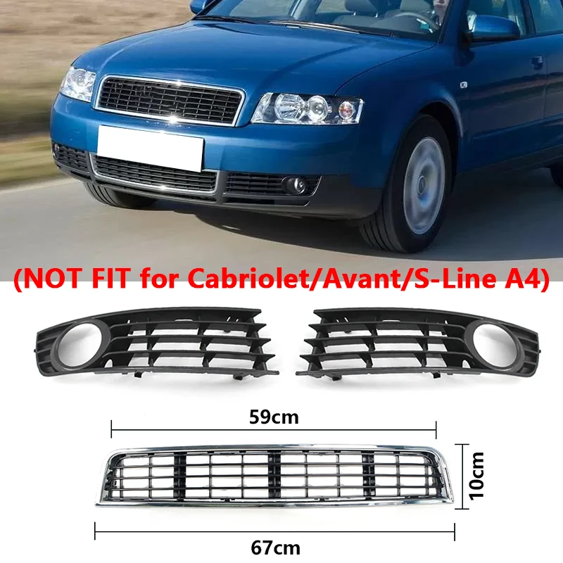 Rejilla antiniebla parachoques Audi A4 B6 2001-2005