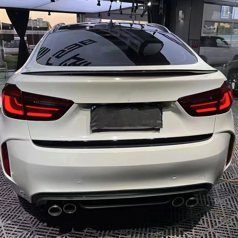 Alerón de la tapa del maletero trasero para BMW X6 F16, kit de modificación deportiva de cuerpo negro de carbono, 2015, 2016, 2017, 2018, 2019 - imagen 2