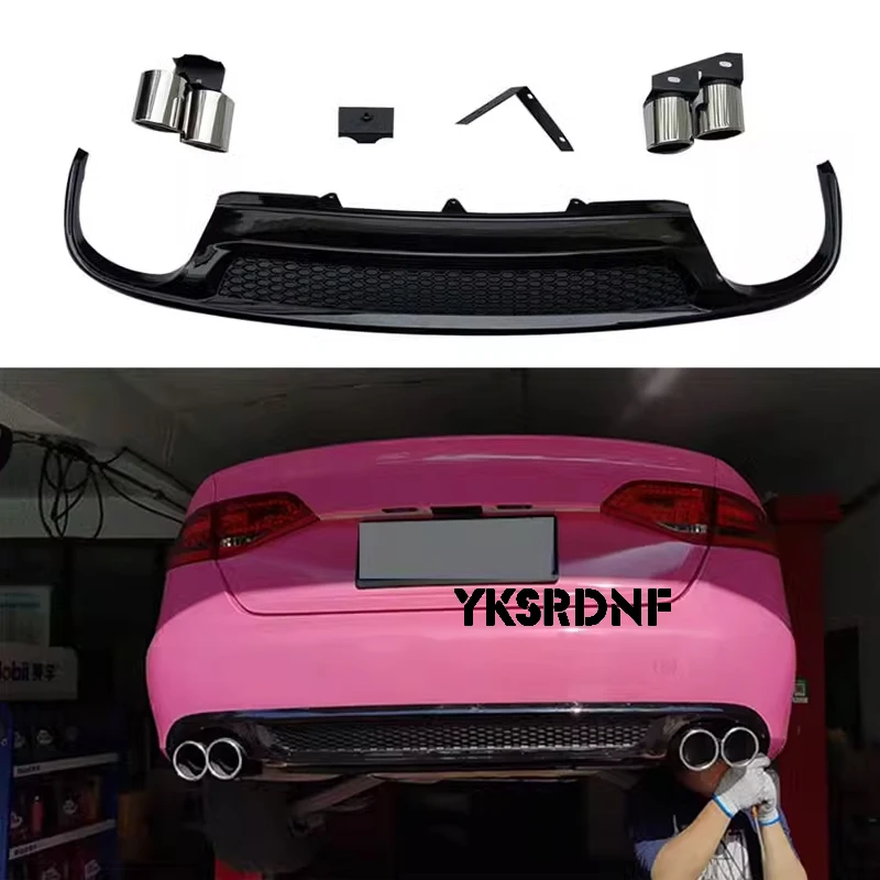 PP labio difusor de parachoques trasero Audi A4 B8 4 puertas 2009-2016 - imagen 5