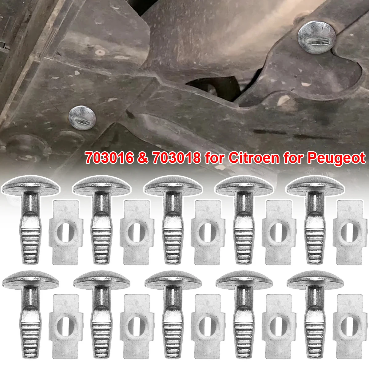 Clips bandeja inferior motor Peugeot 206/207 y Citroën C2/C3