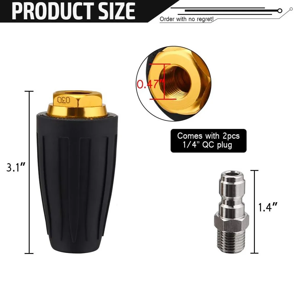 Boquilla turbo giratoria para lavadora a presión con conector rápido - imagen 2