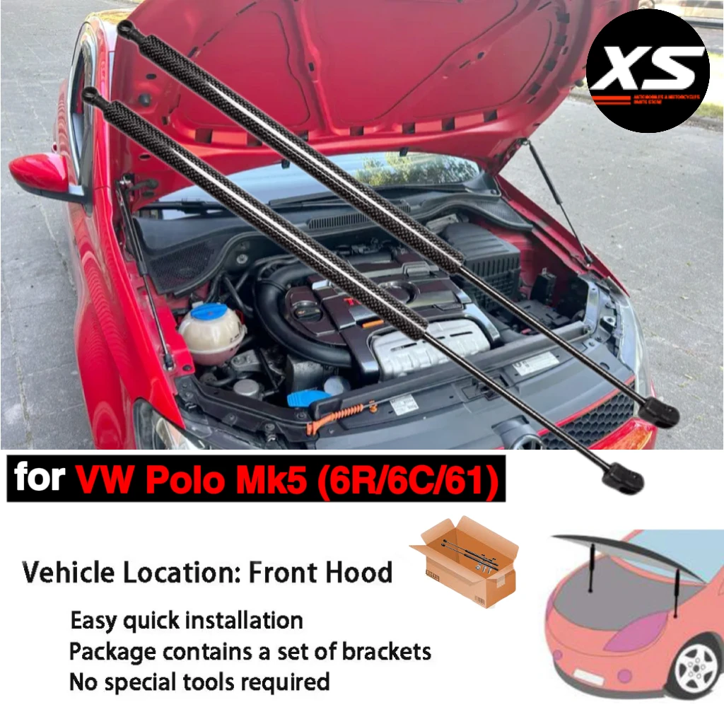 Puntales de capó para VW Polo Mk5 6R/6C 2009-2017 - imagen 4