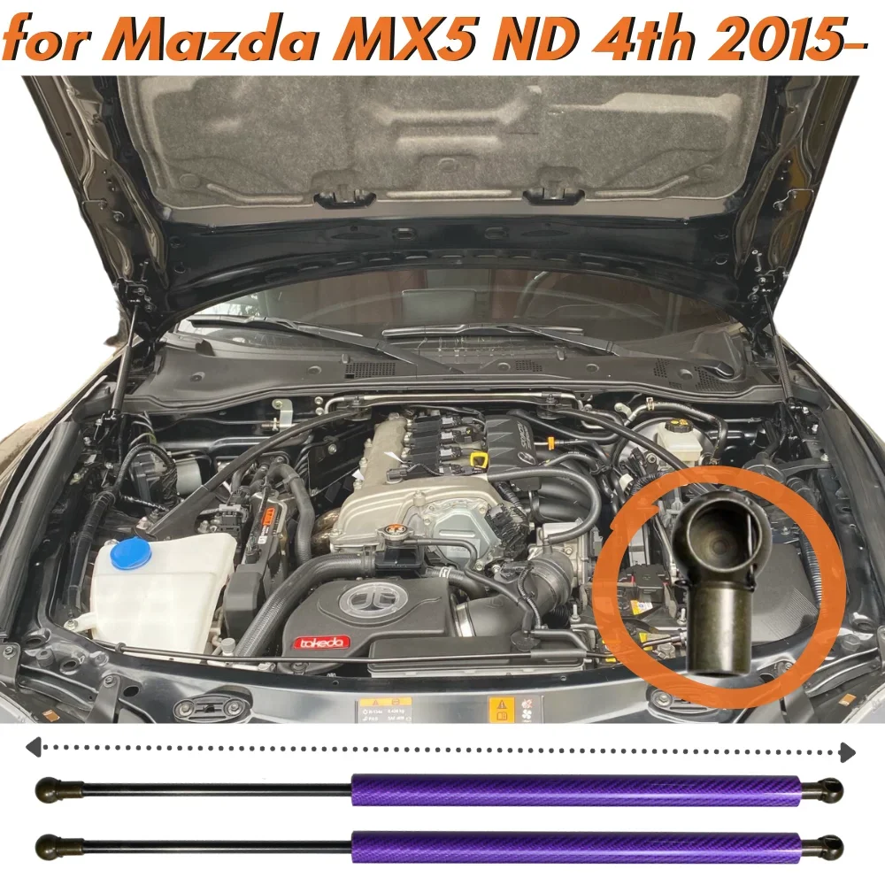 Amortiguadores de gas para capó Mazda MX-5 ND, acabado carbono