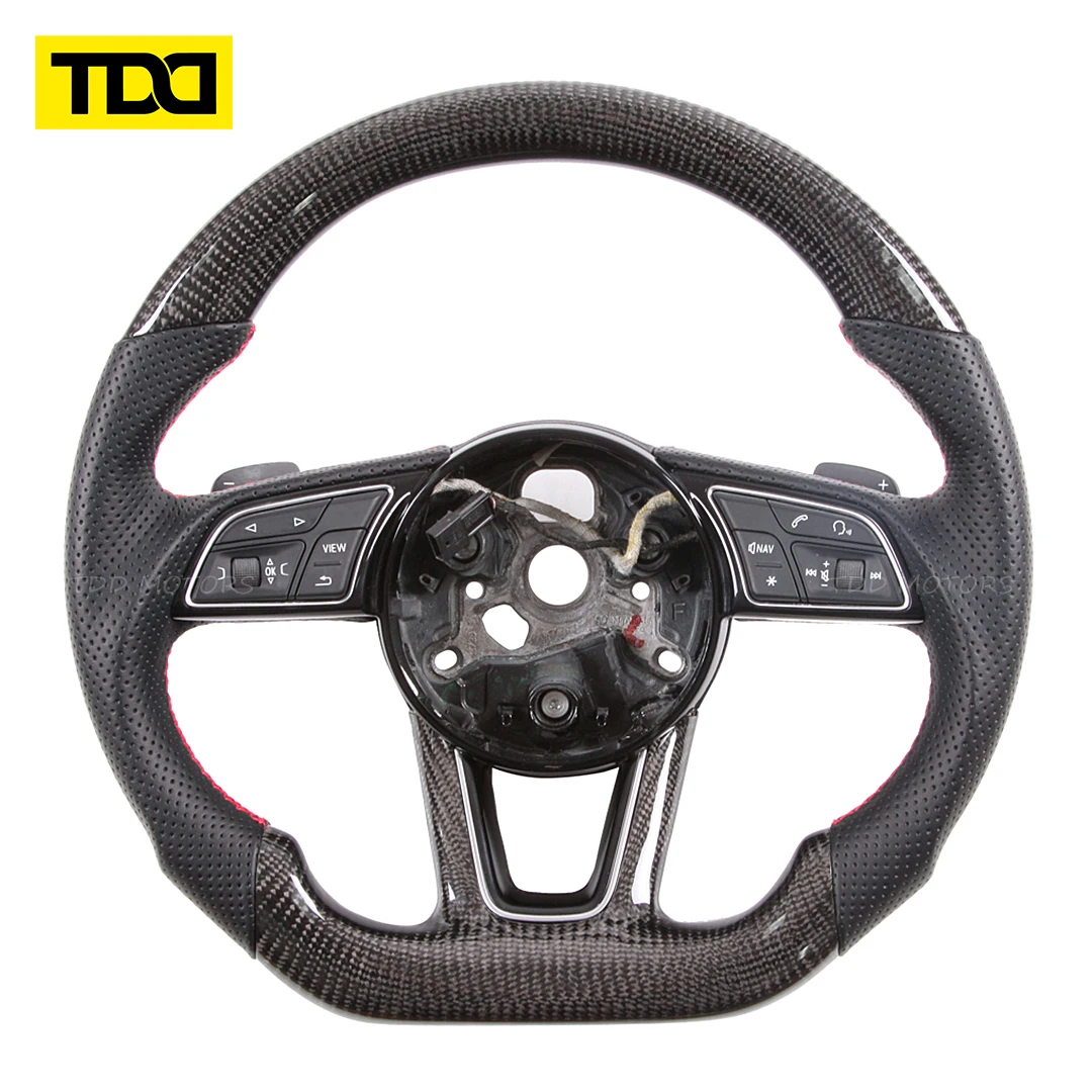 Volante fibra carbono Audi A4 B9/B9.5 – piel perforada - imagen 2