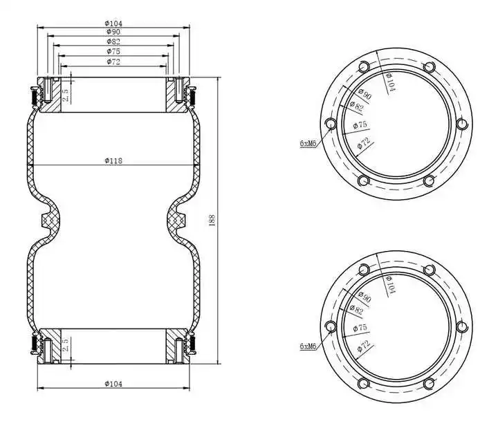 Suspensión neumática universal doble fuelle – bolsa elevadora goma - imagen 5