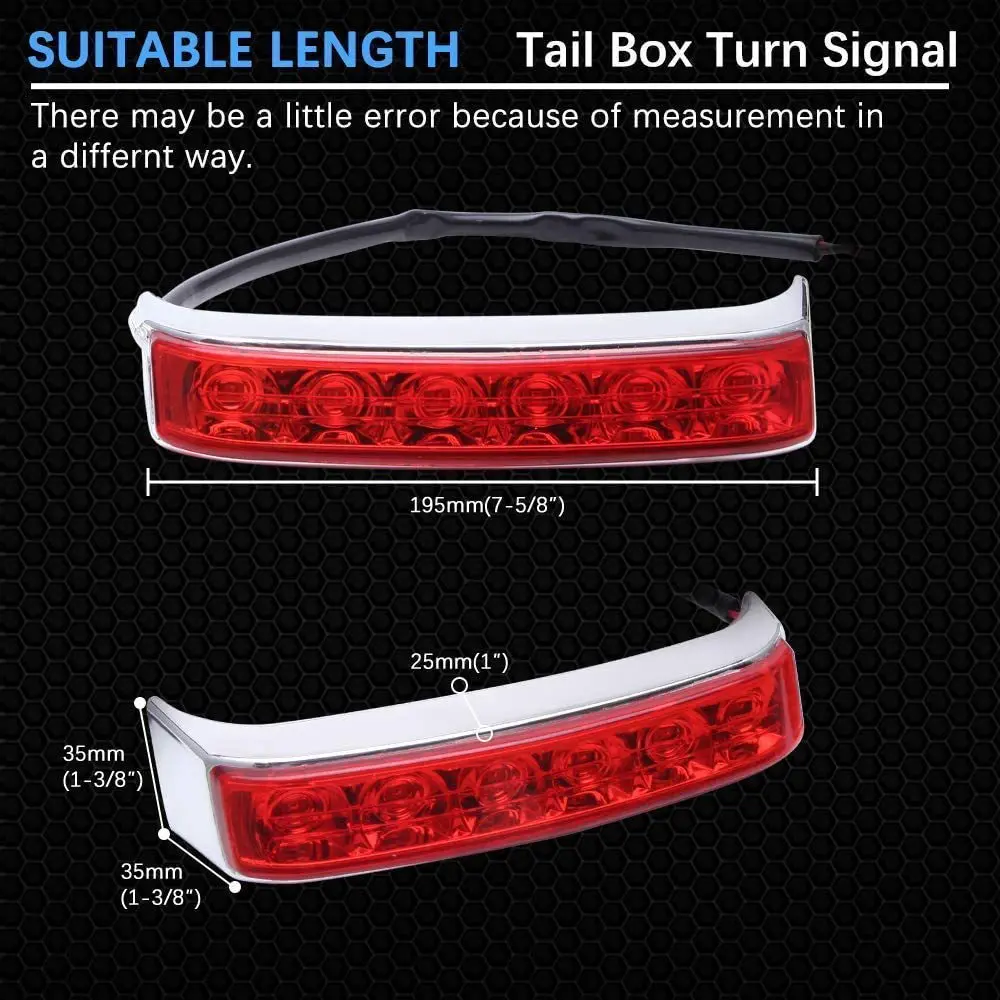 2 uds caja lateral alforja luz trasera freno de marcha lámpara LED cromada para Harley Davidson - imagen 4