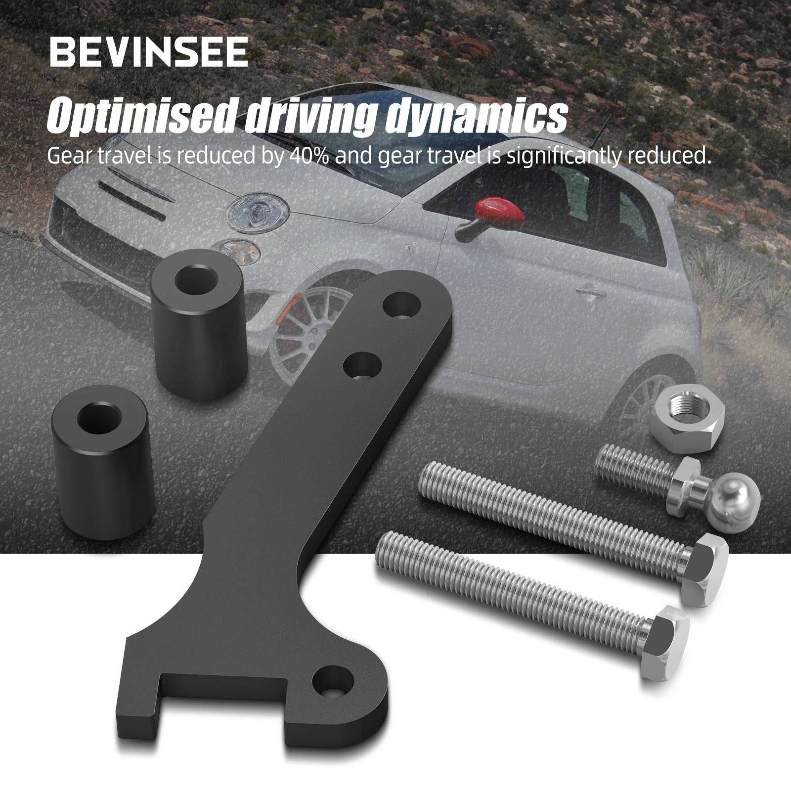 BEVINSEE Kit de palanca de cambios corta para Abarth 500/595/695 - imagen 3