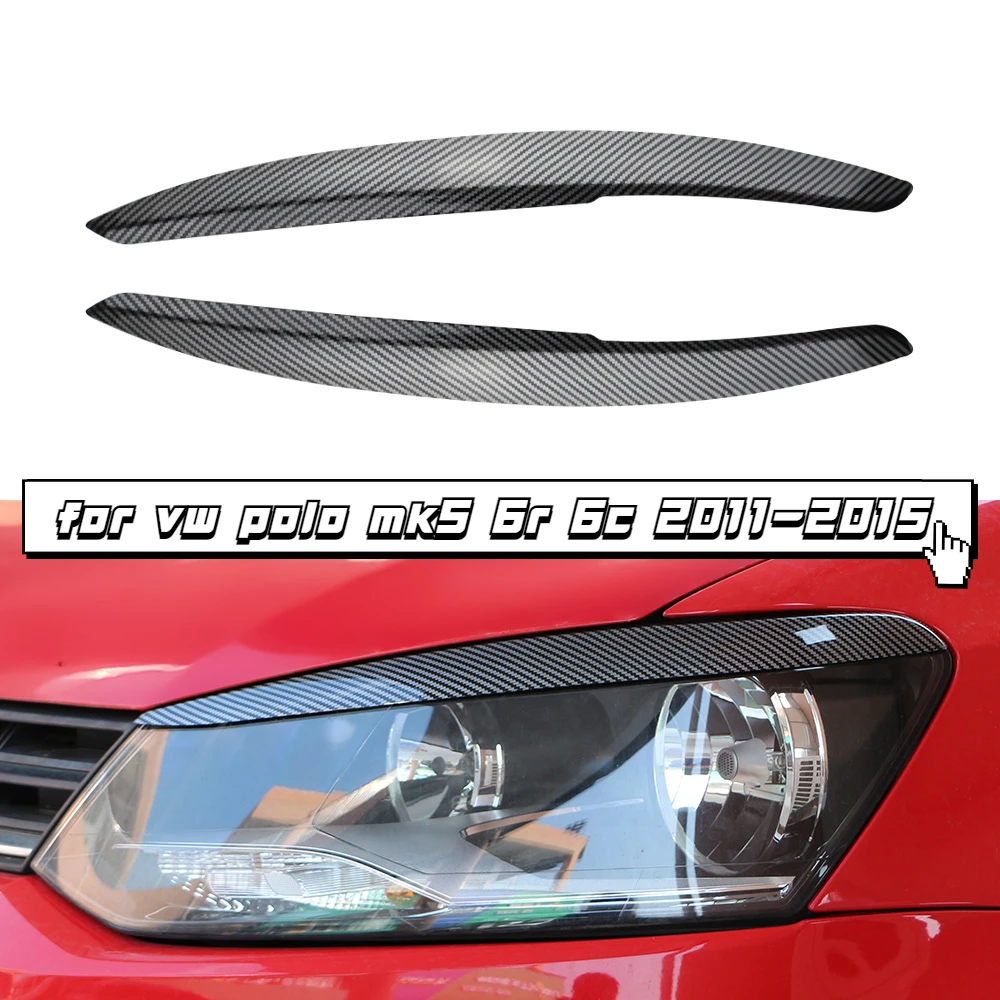 Pestañas de faro de fibra de carbono para VW Polo 6R/6C 2011-2015