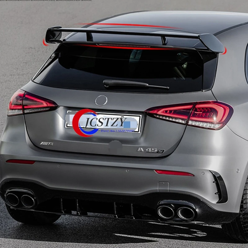 Para Mercedes Benz W177 Hatchback Clase A A180 A200 A250 A260 y A45 2019 2020 alerón trasero de Color negro y rojo - imagen 4