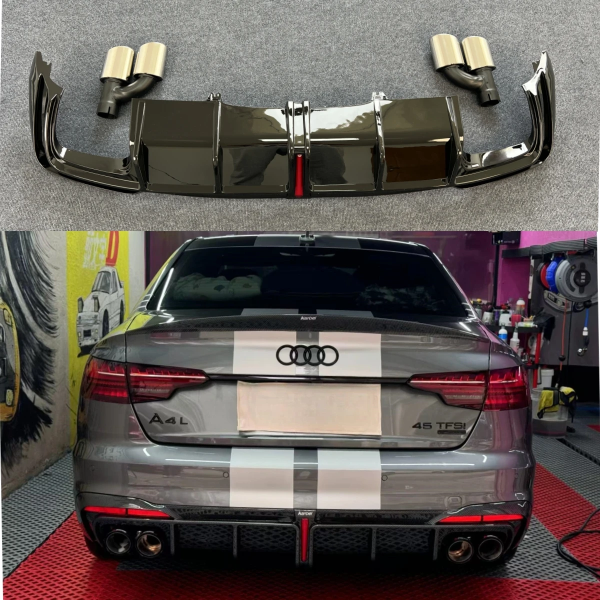 Difusor Trasero Parachoques Audi A4 B9.5 S-Line S4 2020-2024