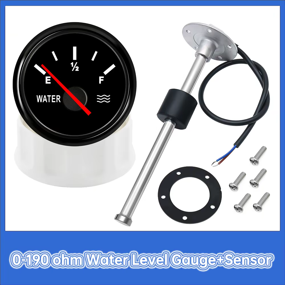 Indicador de nivel de agua 52 mm 0-190 Ω con sensor marine