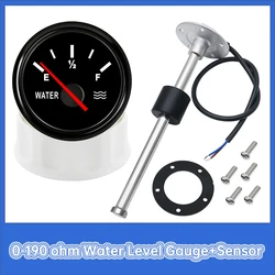 Indicador de nivel de agua 52 mm 0-190 Ω con sensor marine