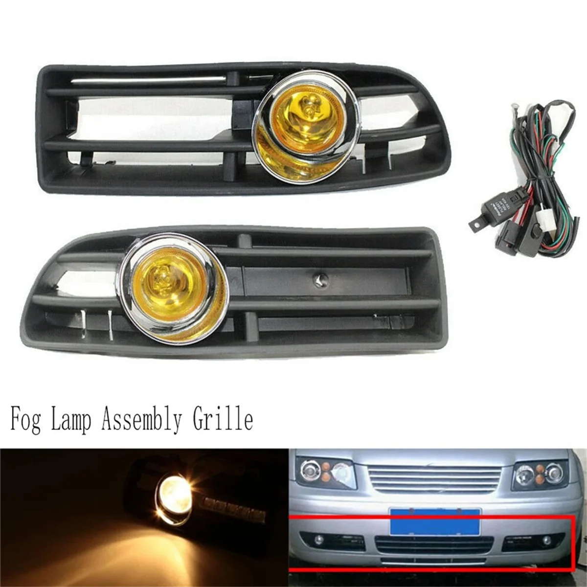 Focos antiniebla delanteros VW Bora Jetta MK4 (1998-2004) con arnés - imagen 2