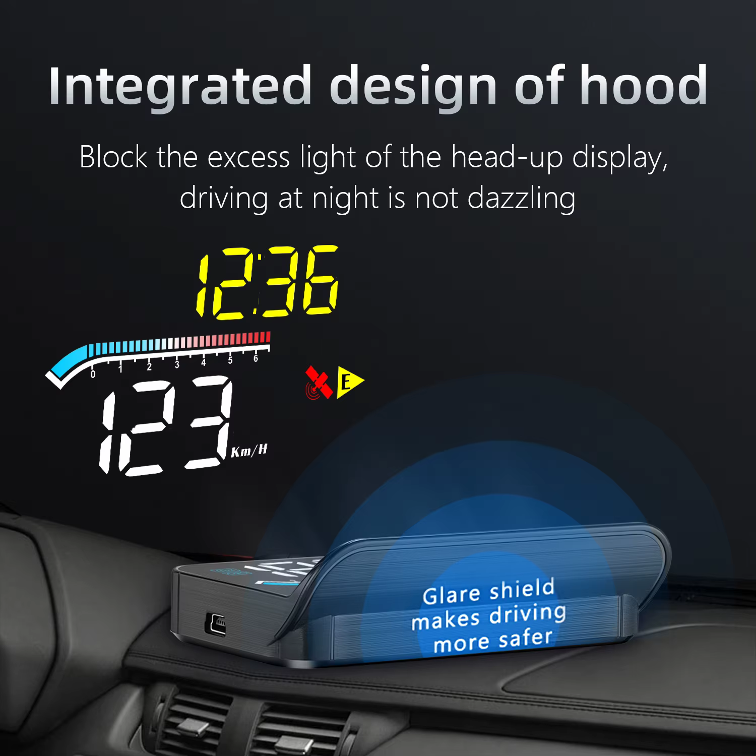 HUD M17 pantalla frontal OBD GPS – Velocímetro RPM y temperatura - imagen 2
