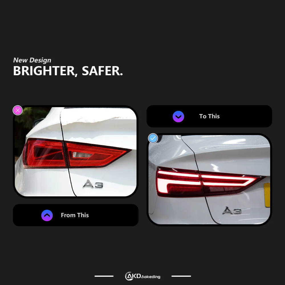 Luz trasera LED Audi A3 8V sedán señal dinámica 2013-2019 - imagen 2