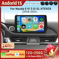 Autoradio 2K Android 15 CarPlay Snapdragon – Mazda 6 III 2018-2021